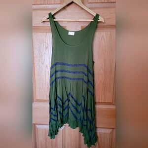NWOT Free People Green Voile Trapeze Dress Medium